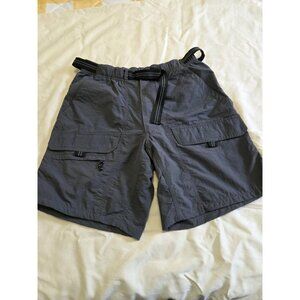 Marino Bay Mens Nylon Cargo Shorts Size Medium Dark Gray W/Belt
